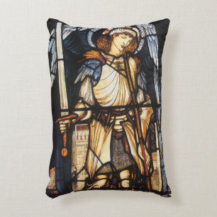 Saint Michael av Herr Edward Coley Burne-Jones Prydnadskudde
