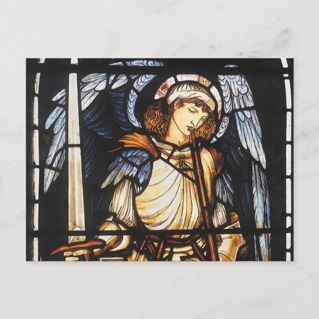 Saint Michael av Herr Edward Coley Burne-Jones Vykort (Framsida)