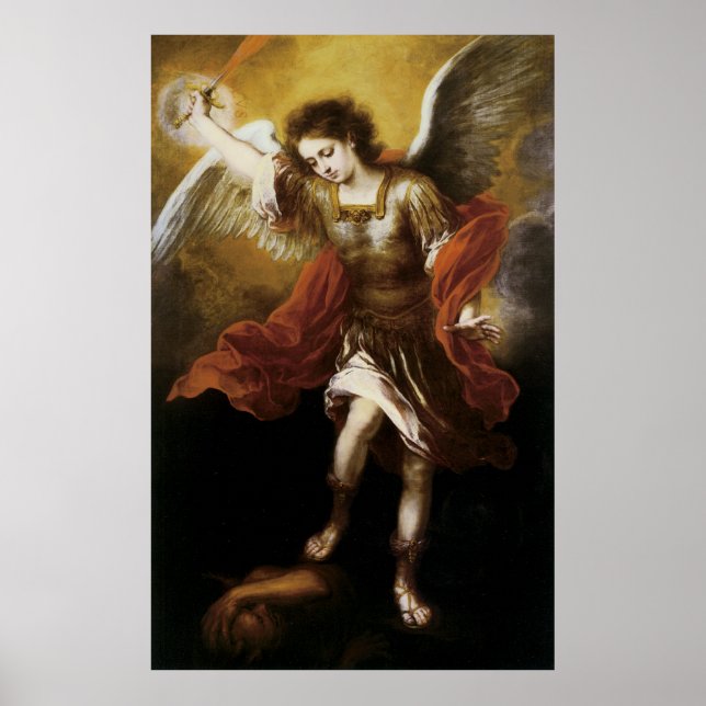Saint Michael av Murillo Poster (Framsidan)