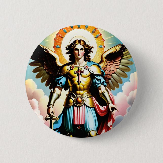 Saint Michael Badge Button Knapp (Framsida)