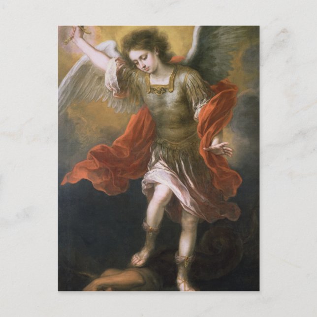 Saint Michael banishes djävulen till avgrunden Vykort (Framsida)