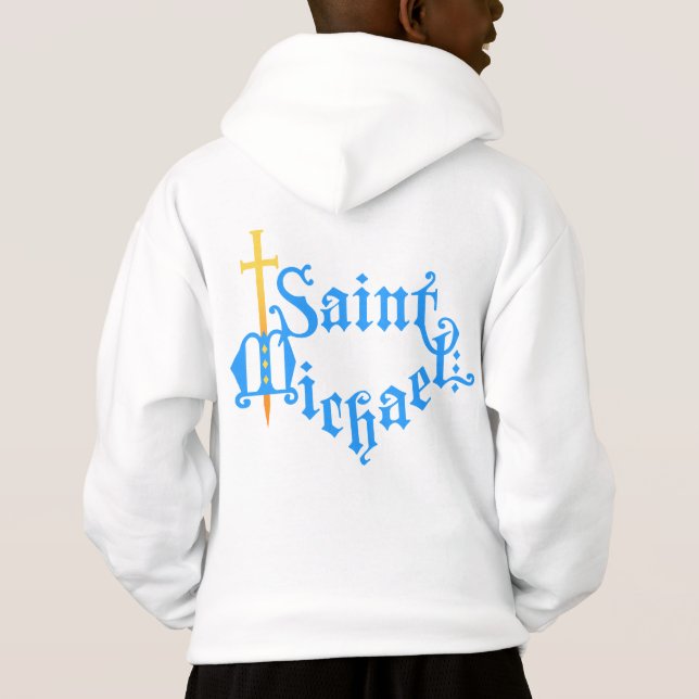 Saint Michael Barn Hoodie T Shirt (Baksida)