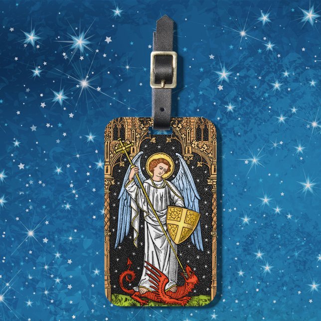 Saint Michael Battles Beast Luggage Tag Bagagebricka (Skapare uppladdad)