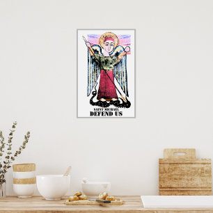 Saint Michael Battling Dragon Poster