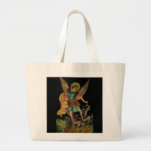 Saint Michael Blessing Tote Bag Jumbo Tygkasse