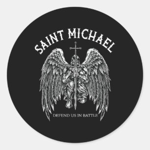 Saint Michael Defend Us i slaget Runt Klistermärke