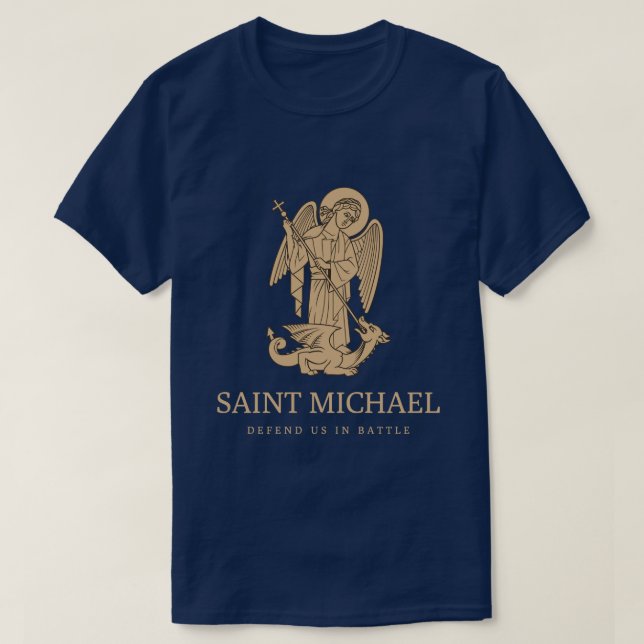 Saint Michael försvarar oss i strid T Shirt (Design framsida)