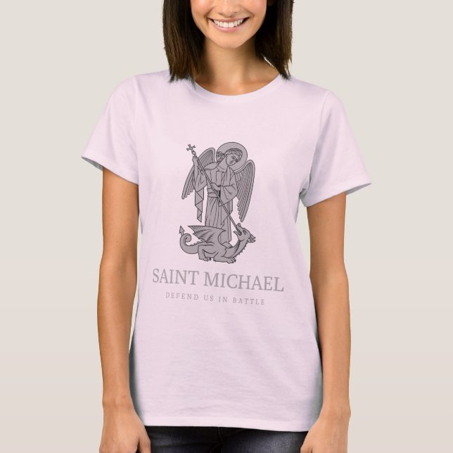 Saint Michael försvarar oss i strid T Shirt (Framsida)