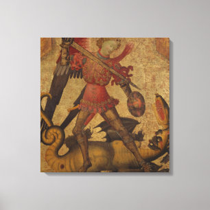 Saint Michael och Dragon Canvastryck