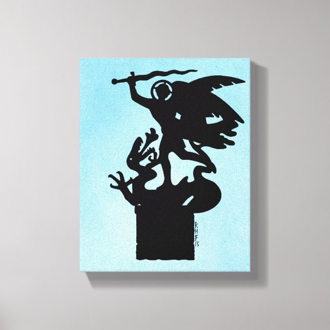 Saint Michael och Dragon Canvastryck (Framsida)