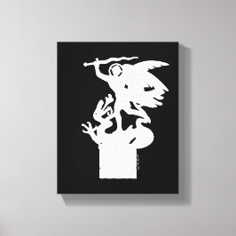 Saint Michael och Dragon (i vitt) Canvastryck