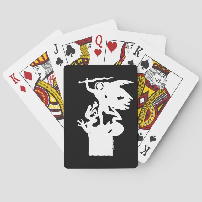 Saint Michael och Dragon (i vitt) Casinokort (Baksidan)