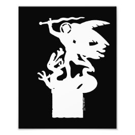 Saint Michael och Dragon (i vitt) Fototryck