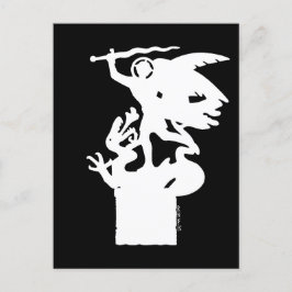 Saint Michael och Dragon (i vitt) Vykort