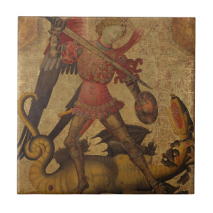 Saint Michael och Dragon Kakelplatta