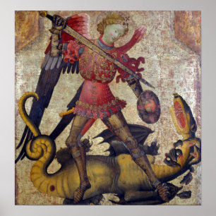 Saint Michael och Dragon Poster
