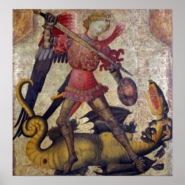 Saint Michael och Dragon Poster (Framsidan)