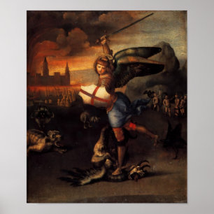 Saint Michael och Dragon Poster