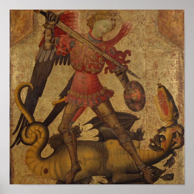 Saint Michael och Dragon Poster (Framsidan)