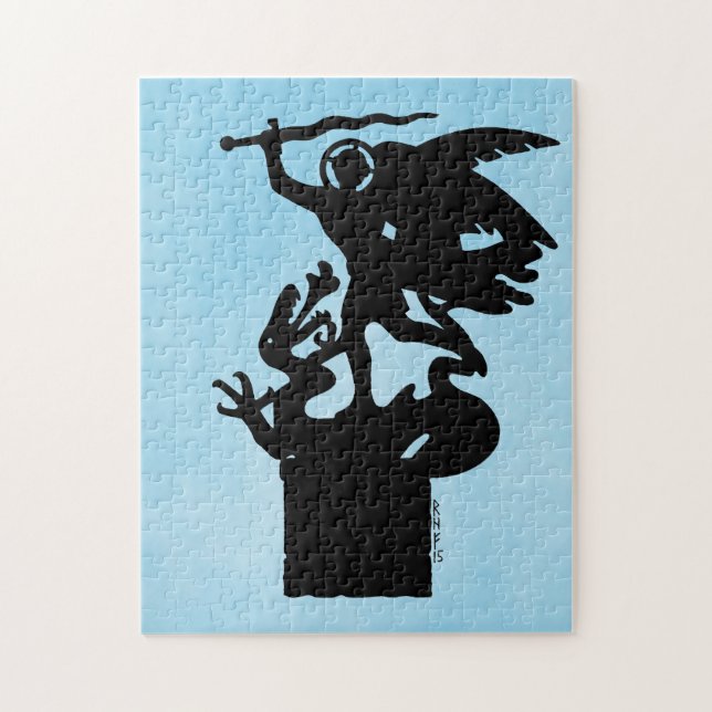 Saint Michael och Dragon Pussel (Vertikal)
