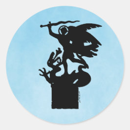 Saint Michael och Dragon Runt Klistermärke