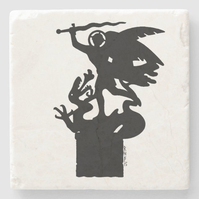 Saint Michael och Dragon Stenunderlägg (Framsidan)