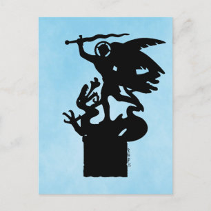 Saint Michael och Dragon Vykort