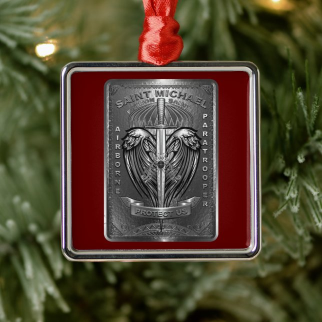 Saint Michael Patron Saint of Paratroopers Julgransprydnad Metall (Träd)