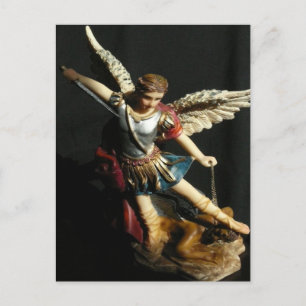 Saint Michael & Prayer Angel Postcard Vykort
