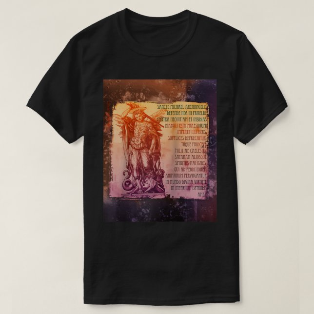 Saint Michael Prayer Catholic Saint Archangel Vint T Shirt (Design framsida)