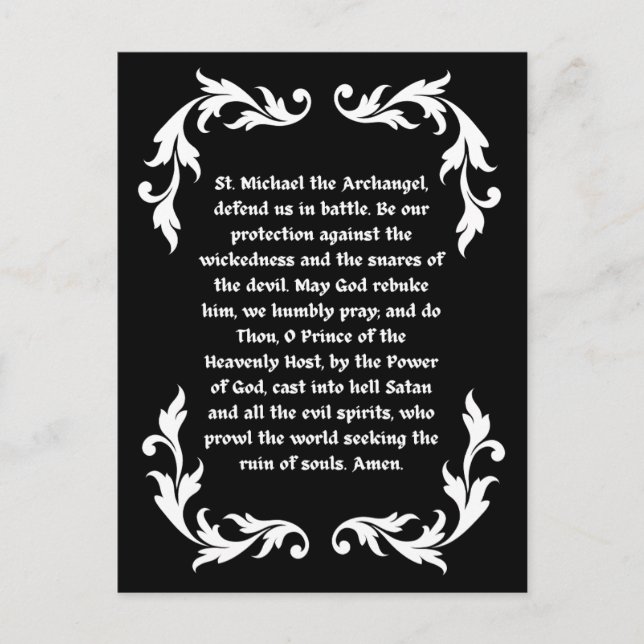 Saint Michael Prayer katolsk Vuxen Coloring Vykort (Framsida)