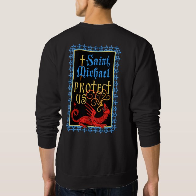 Saint Michael Protect Us Sweatshirt (Baksida)