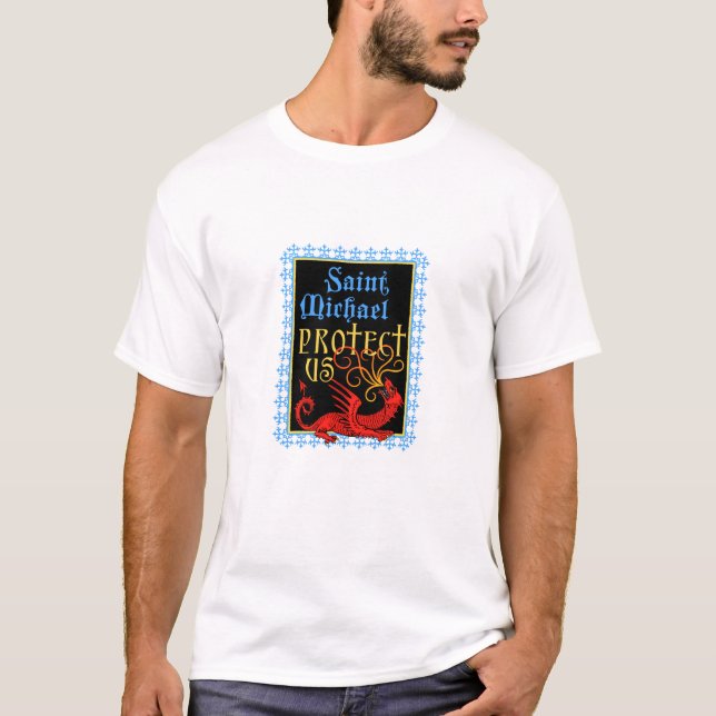 Saint Michael Skydds-T-Shirt T Shirt (Framsida)