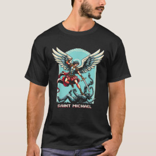 Saint Michael The Archangel Catholic Video Game T Shirt