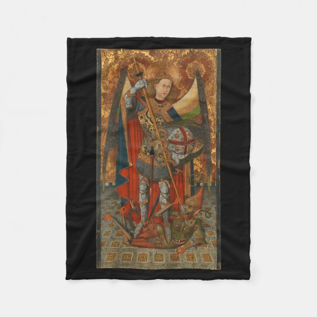 Saint Michael The Archangel Defeating Satan Christ Fleecefilt (Framsidan)