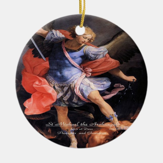 Saint Michael the Archangel Julgransprydnad Keramik (Framsidan)