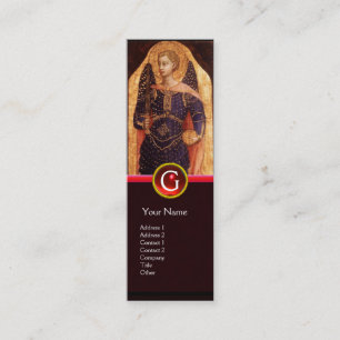 SAINT MICHAEL THE ARCHANGEL WITH DRAGON MONOGRAM MINI VISITKORT