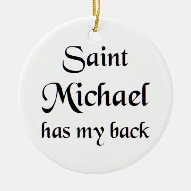 saint michael trucker hatt julgransprydnad keramik (Framsidan)