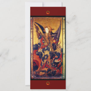 Saint Michael Vanguishing Djävulen, rödruby Inbjudningar