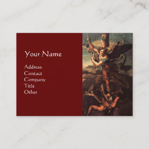 SAINT MICHAEL VANGUISHING SATAN, brun Visitkort