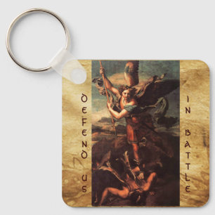 SAINT MICHAEL VANGUISHING SATAN NYCKELRING