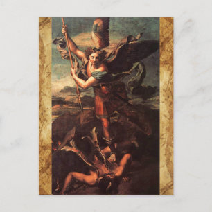 SAINT MICHAEL VANGUISHING SATAN VYKORT