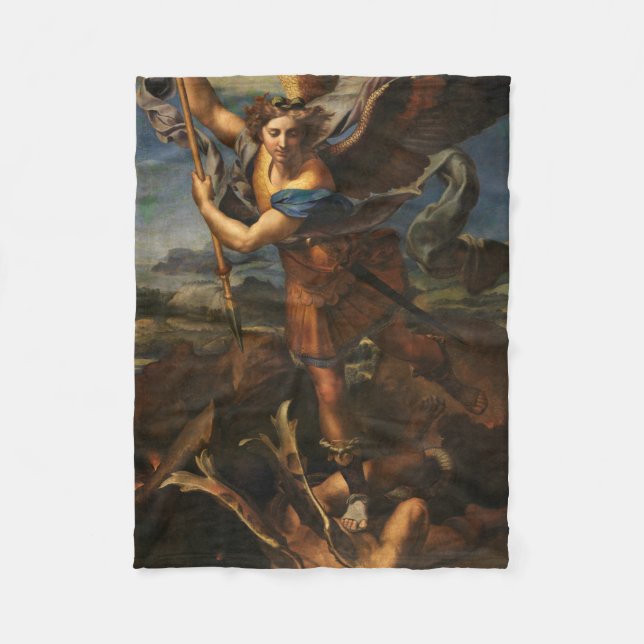 Saint Michael Vanquishing Satan Fleecefilt (Framsidan)