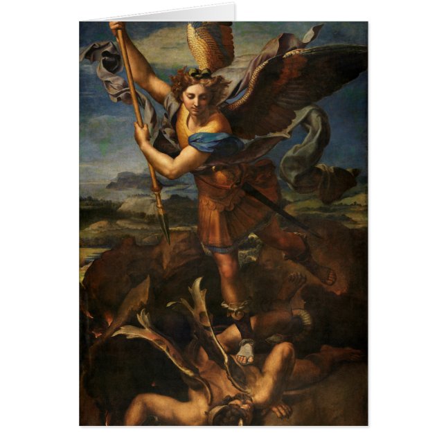 Saint Michael Vanquishing Satan Hälsningskort (Framsidan)