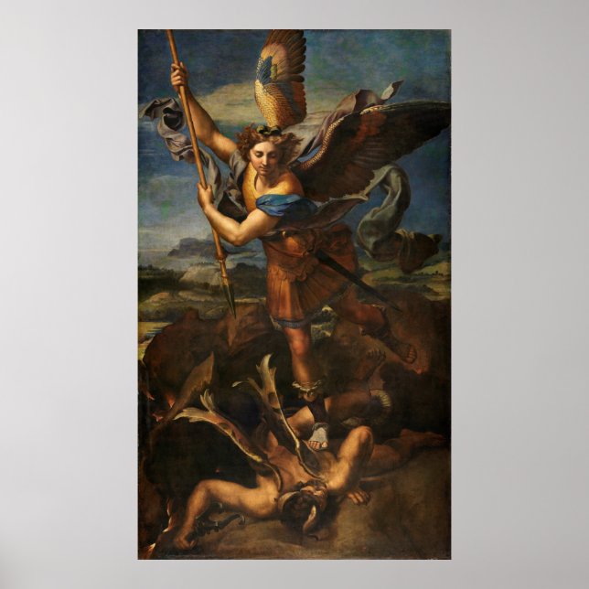 Saint Michael Vanquishing Satan Poster (Framsidan)