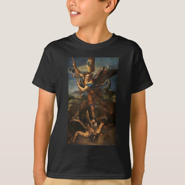 Saint Michael Vanquishing Satan Tee Shirt (Framsida)