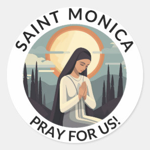 Saint Monica Round Sticker Runt Klistermärke