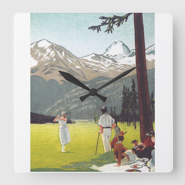 Saint Moritz av Emil Cardinaux Fyrkantig Klocka (Framsida)