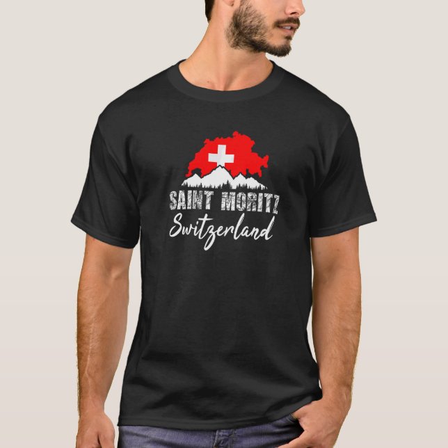 Saint Moritz Schweiz T Shirt (Framsida)