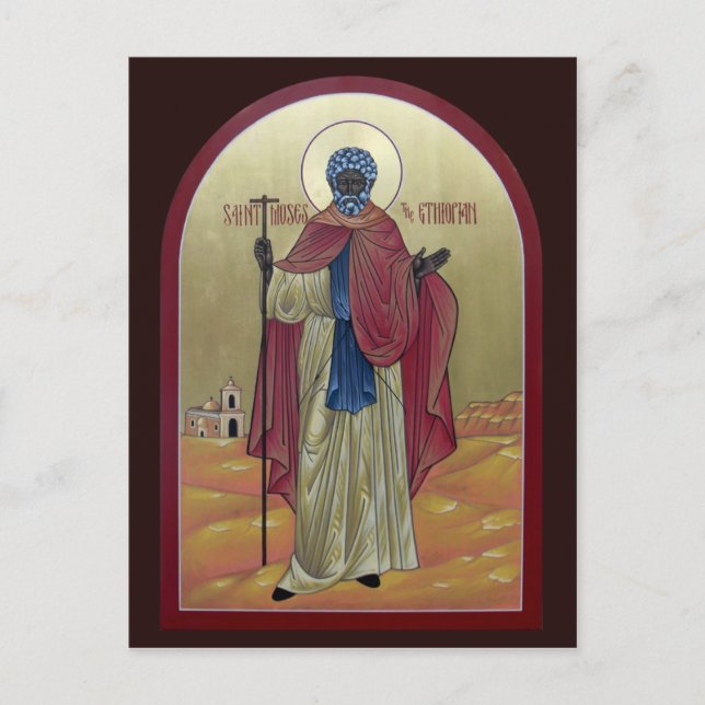 Saint Moses, Etiopiens Prayer-kort Vykort (Framsida)